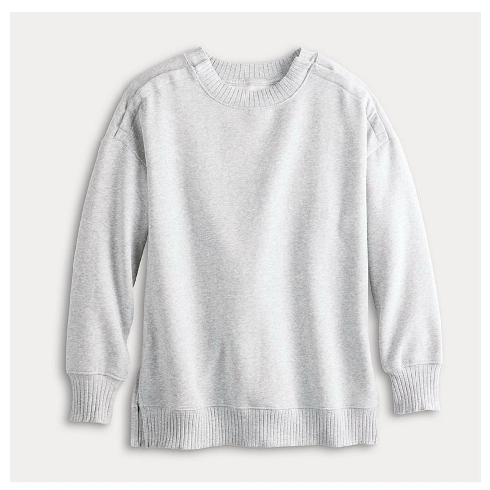SO L/S WEEKEND TUNIC GRAY Cozy Gray Sweatshirt